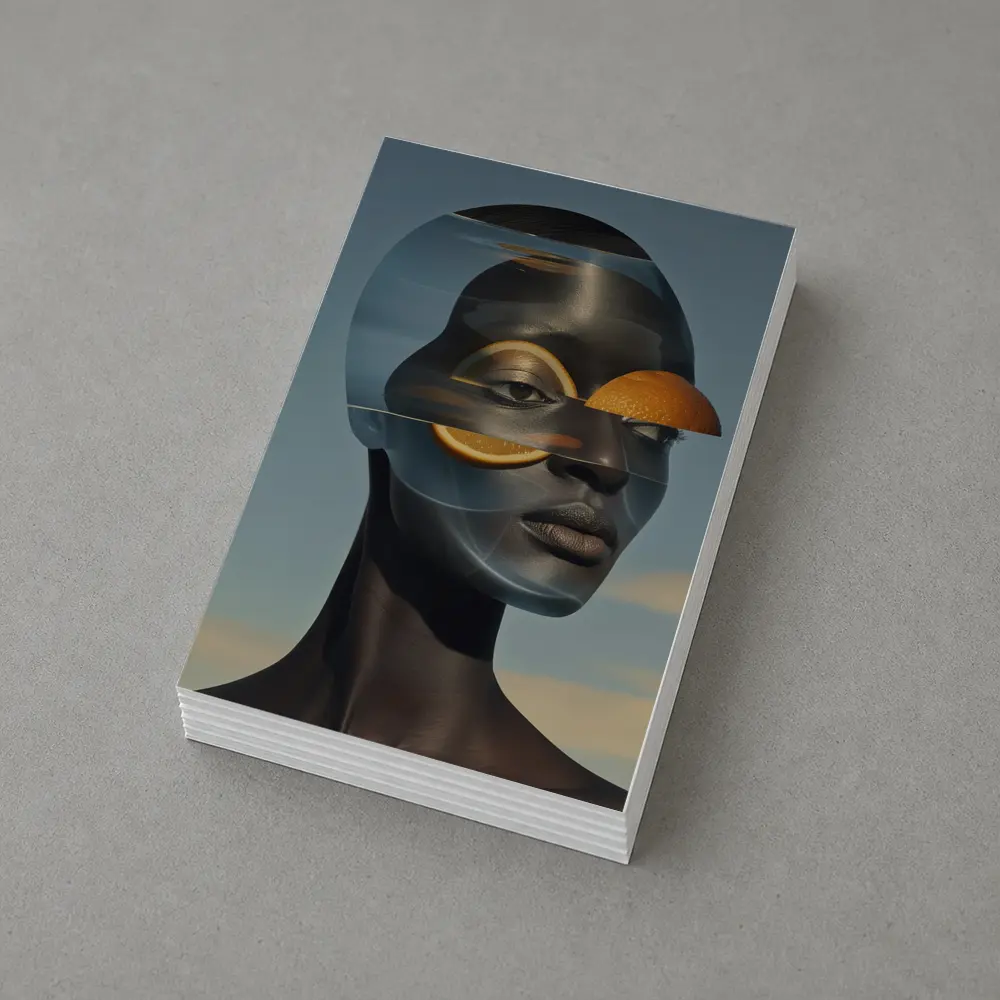 Surreal Woman Portrait With Orange Slices – Postcards