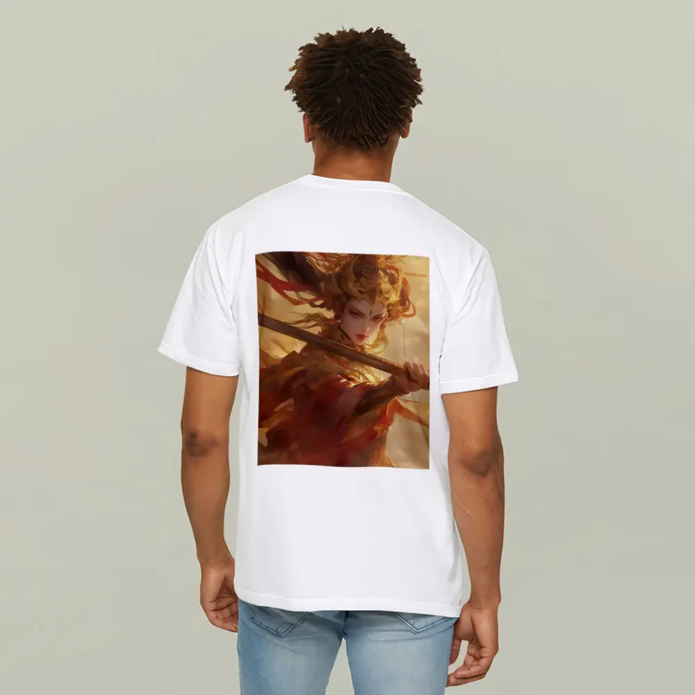 Ancient Chinese Warrior Woman Golden Fantasy Art – T-Shirts