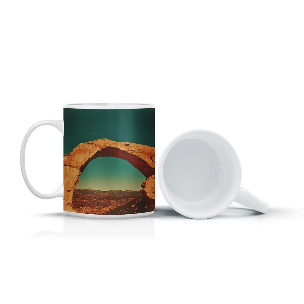 Desert Rock Arch Starry Teal Sky – Mugs
