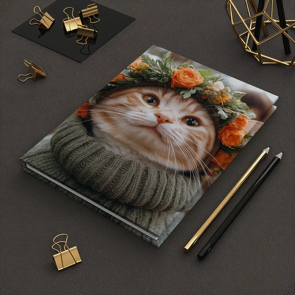 Ginger Cat Flower Crown Cozy Sweater – Notebooks