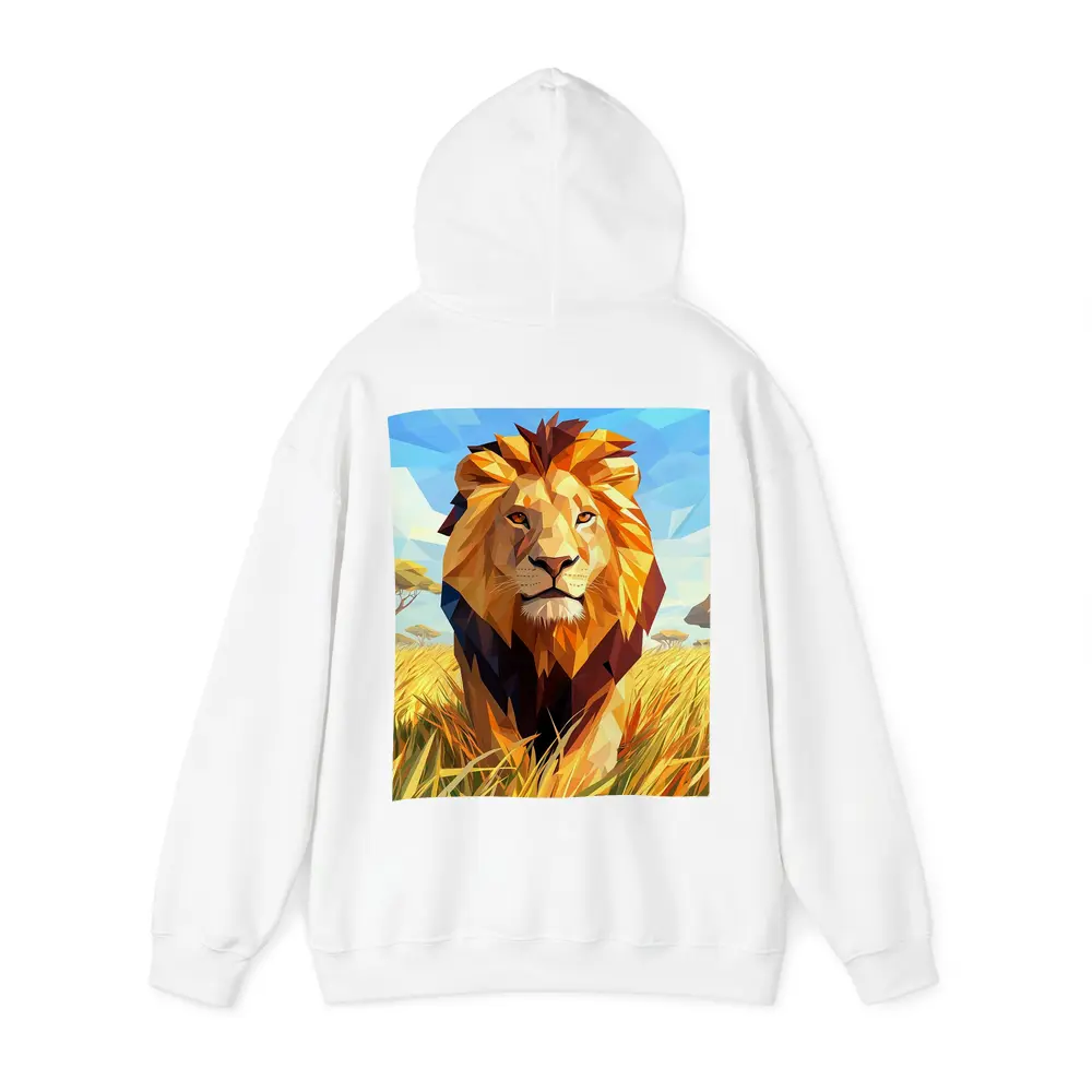 Low Poly Lion Savanna African Wildlife Art – Hoodies
