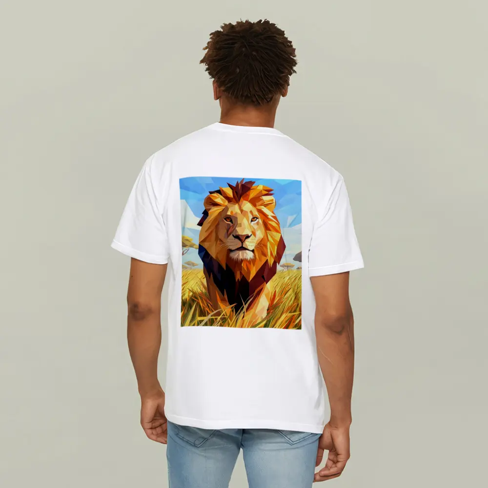 Low Poly Lion Savanna African Wildlife Art – T-Shirts