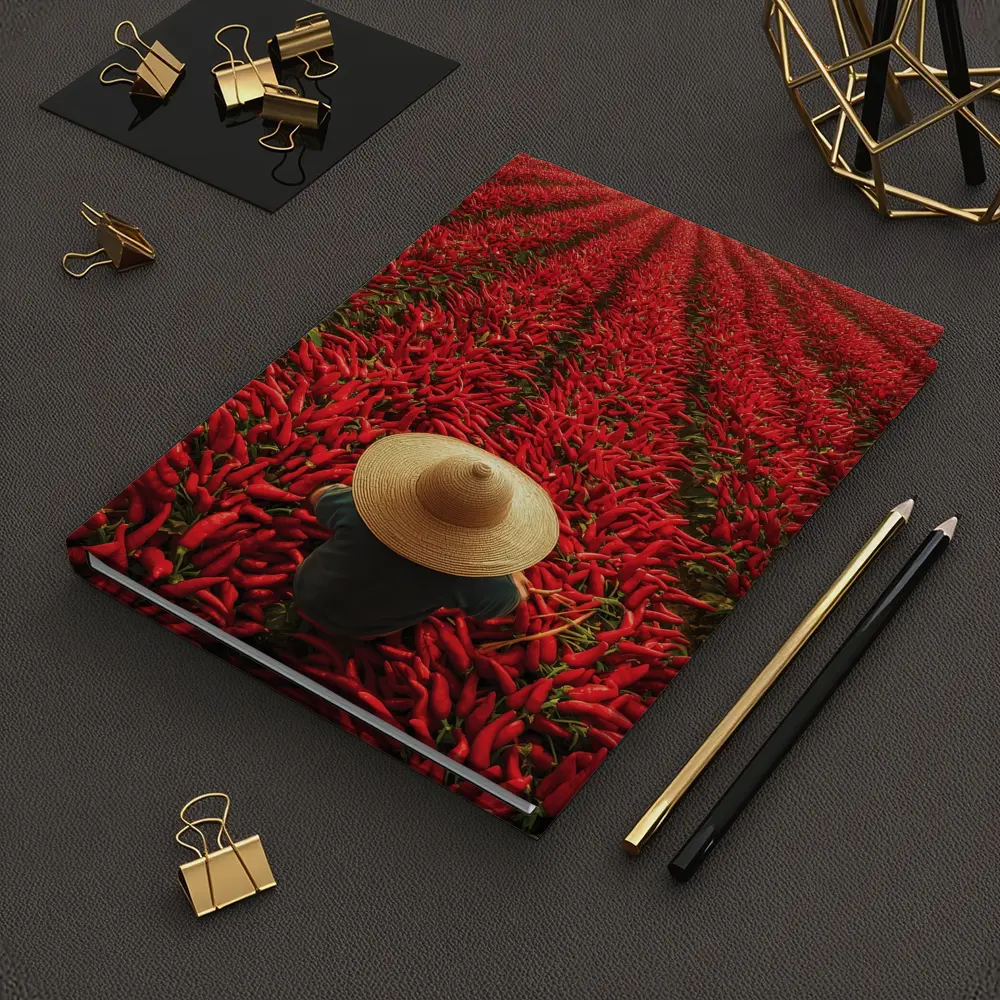 Red Chili Pepper Field Farmer Straw Hat – Notebooks