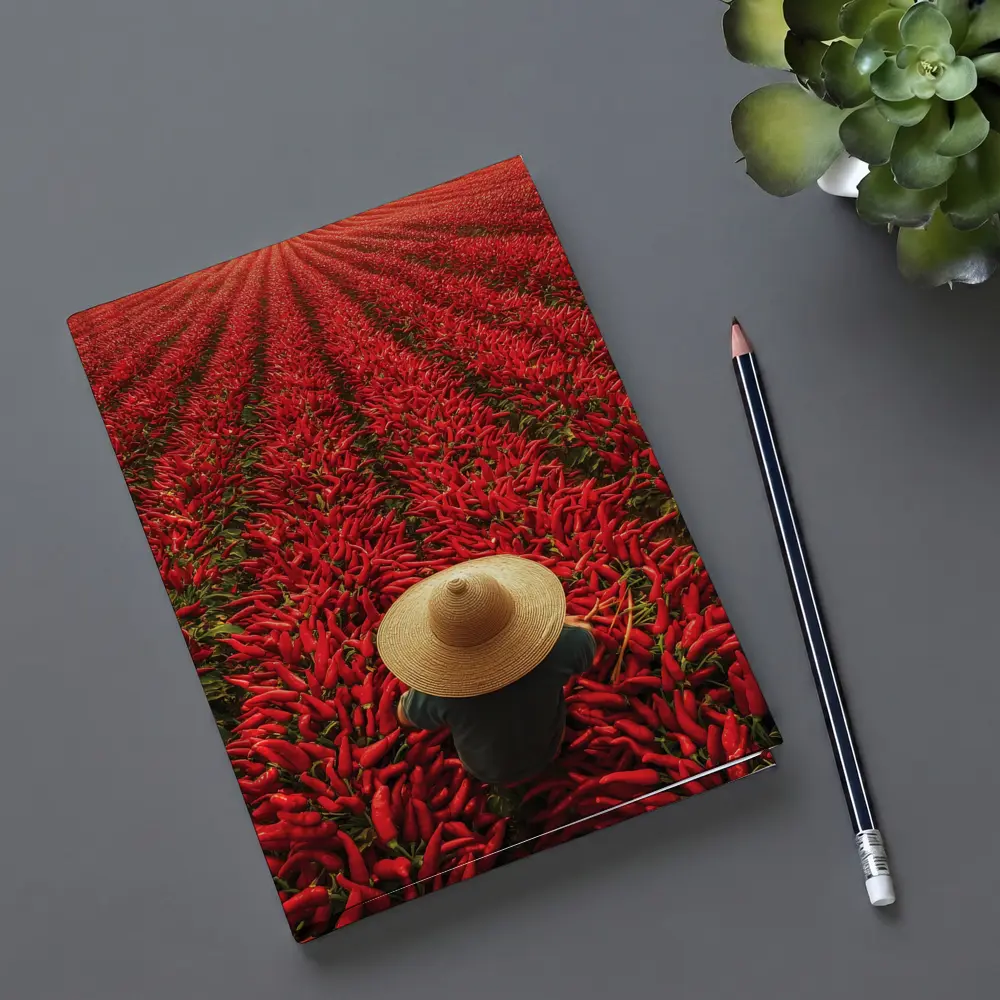 Red Chili Pepper Field Farmer Straw Hat – Notebooks