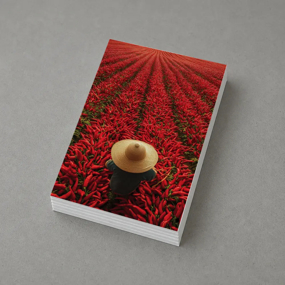 Red Chili Pepper Field Farmer Straw Hat – Postcards