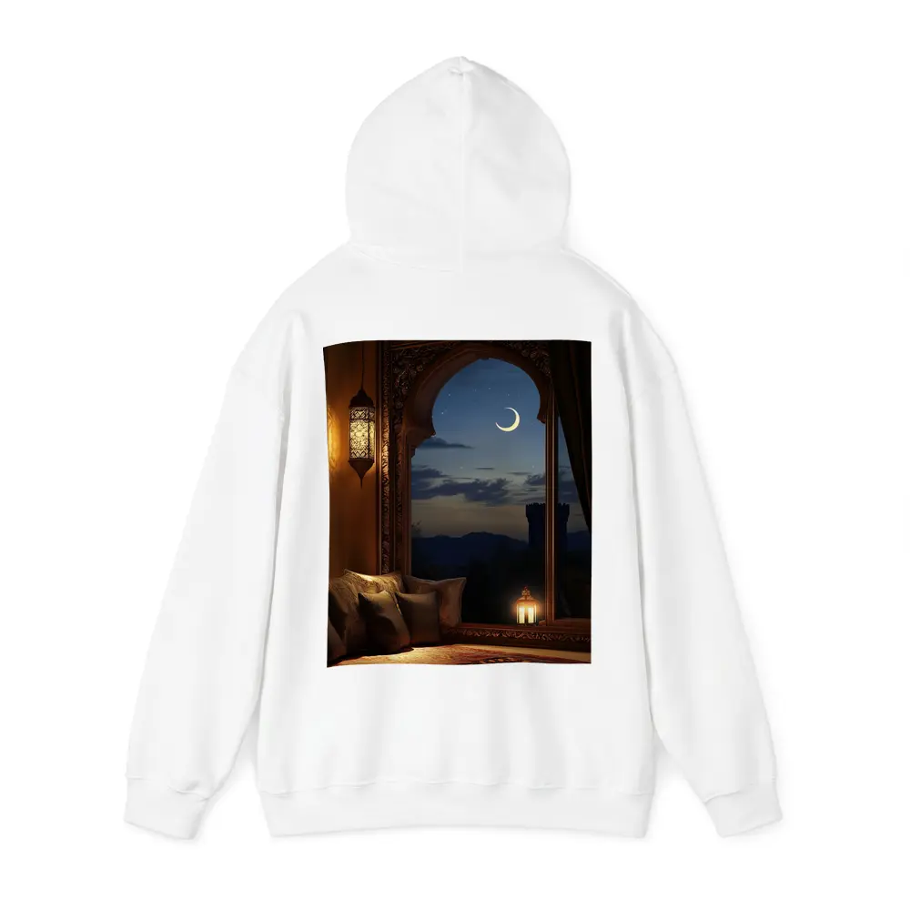 Islamic Arch Crescent Moon Night Scene – Hoodies