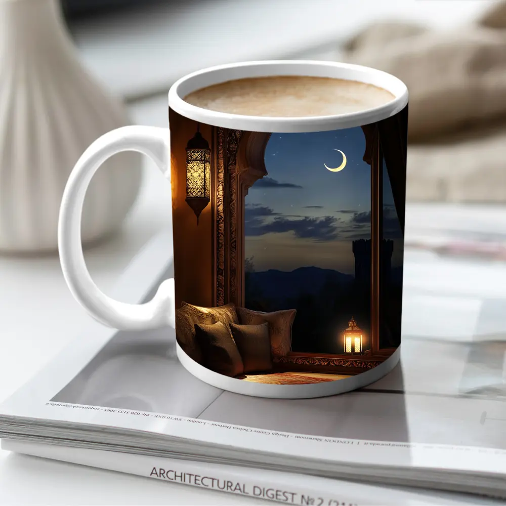 Islamic Arch Crescent Moon Night Scene – Mugs