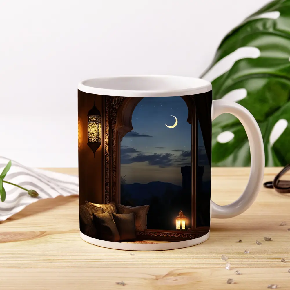 Islamic Arch Crescent Moon Night Scene – Mugs
