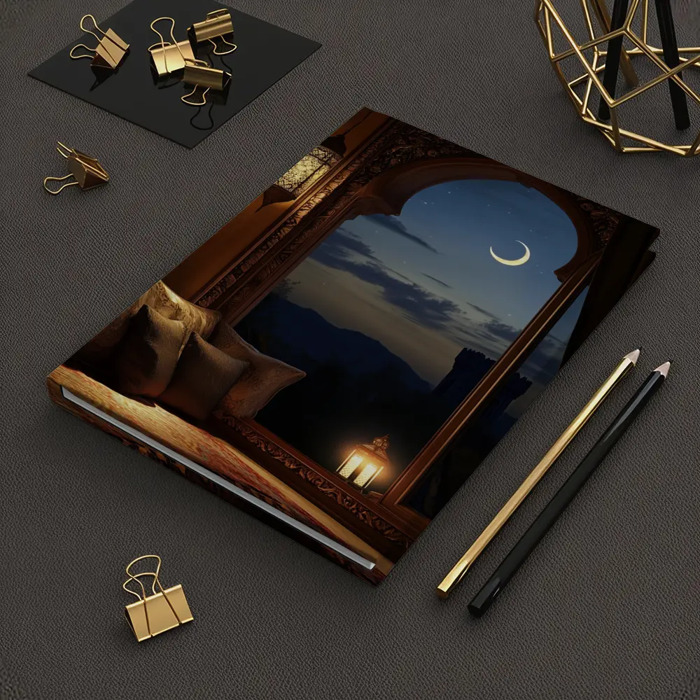 Islamic Arch Crescent Moon Night Scene – Notebooks