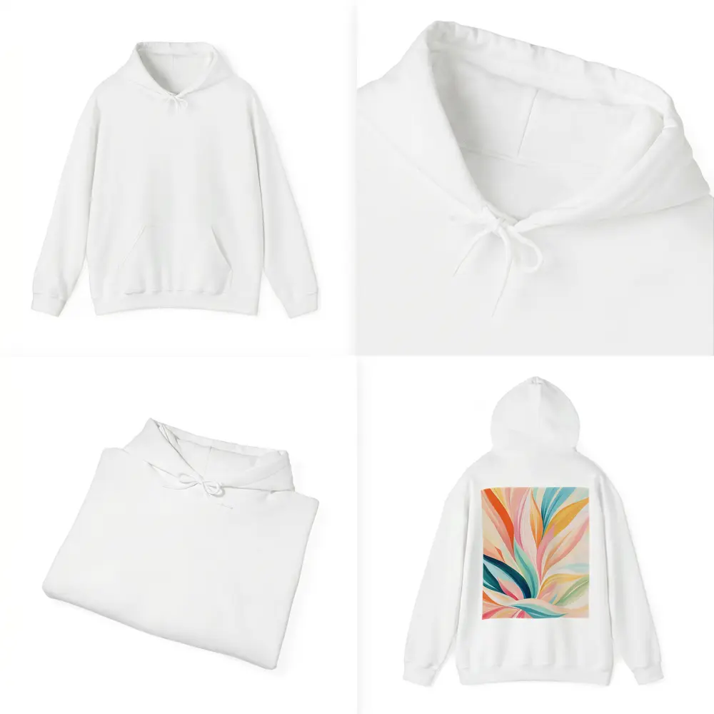 Colorful Abstract Floral Leaves Pastel Art – Hoodies