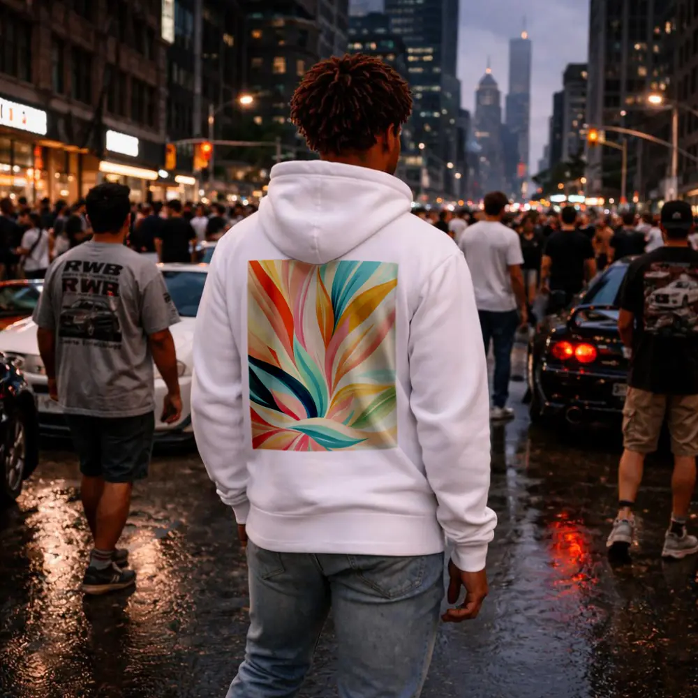 Colorful Abstract Floral Leaves Pastel Art – Hoodies