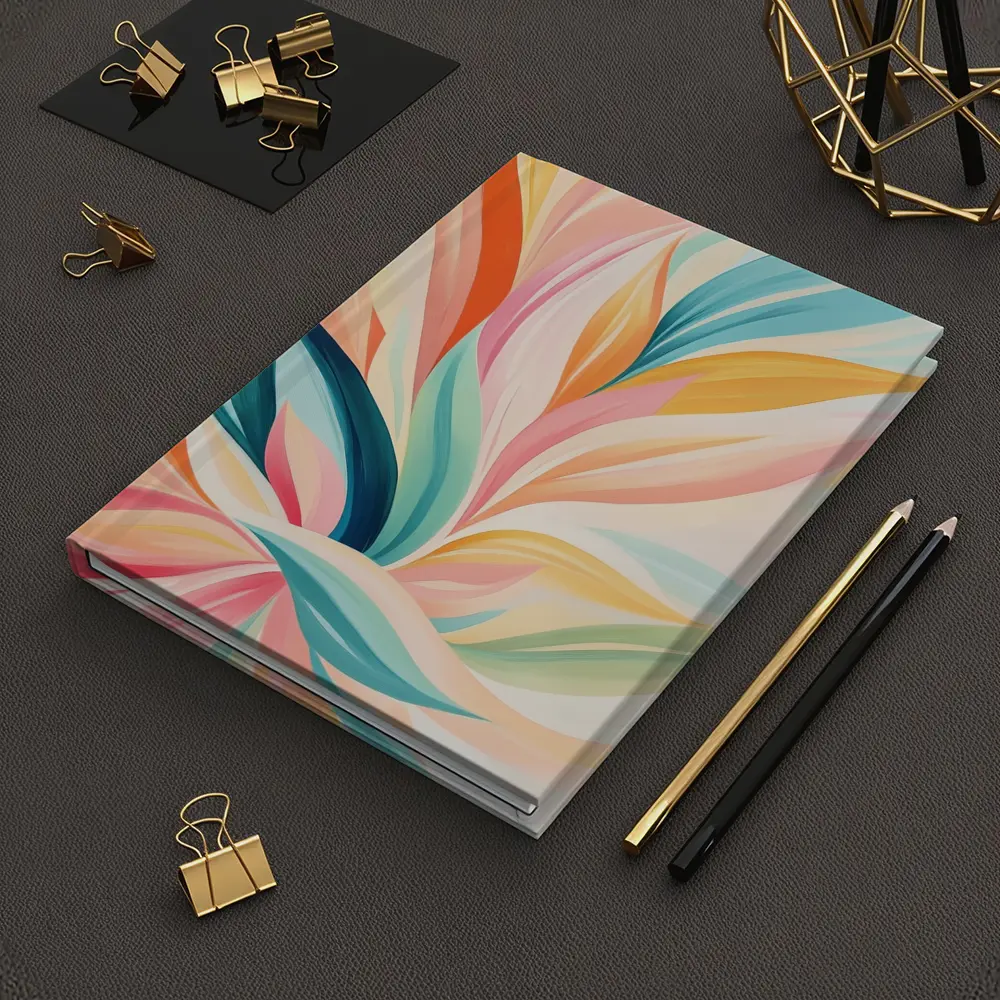 Colorful Abstract Floral Leaves Pastel Art – Notebooks