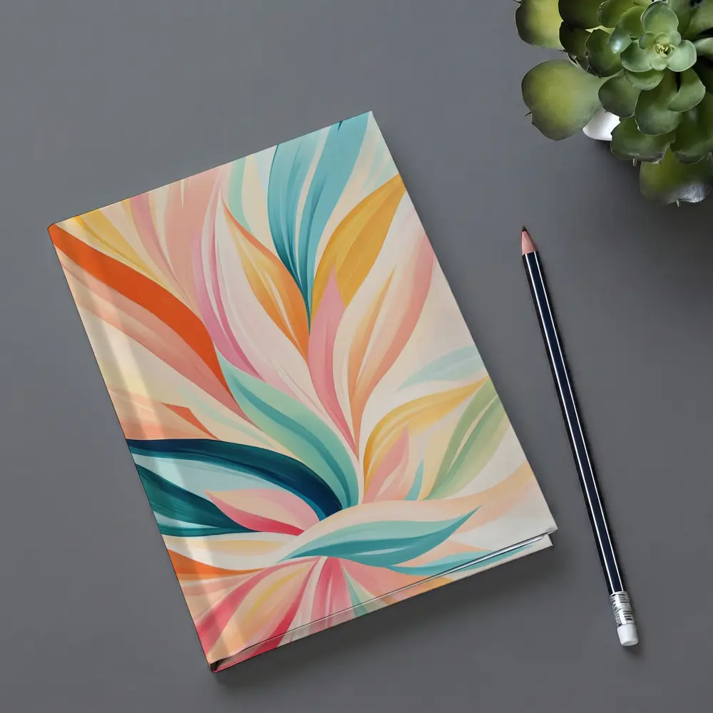 Colorful Abstract Floral Leaves Pastel Art – Notebooks