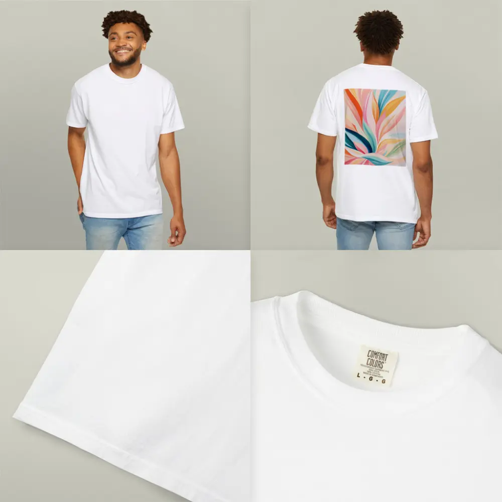 Colorful Abstract Floral Leaves Pastel Art – T-Shirts