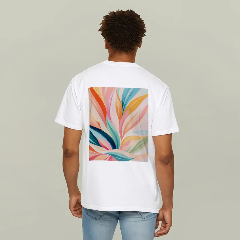 Colorful Abstract Floral Leaves Pastel Art – T-Shirts