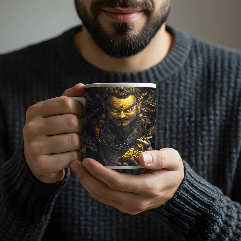 Chinese Wealth God Holding Golden Rat – Mugs