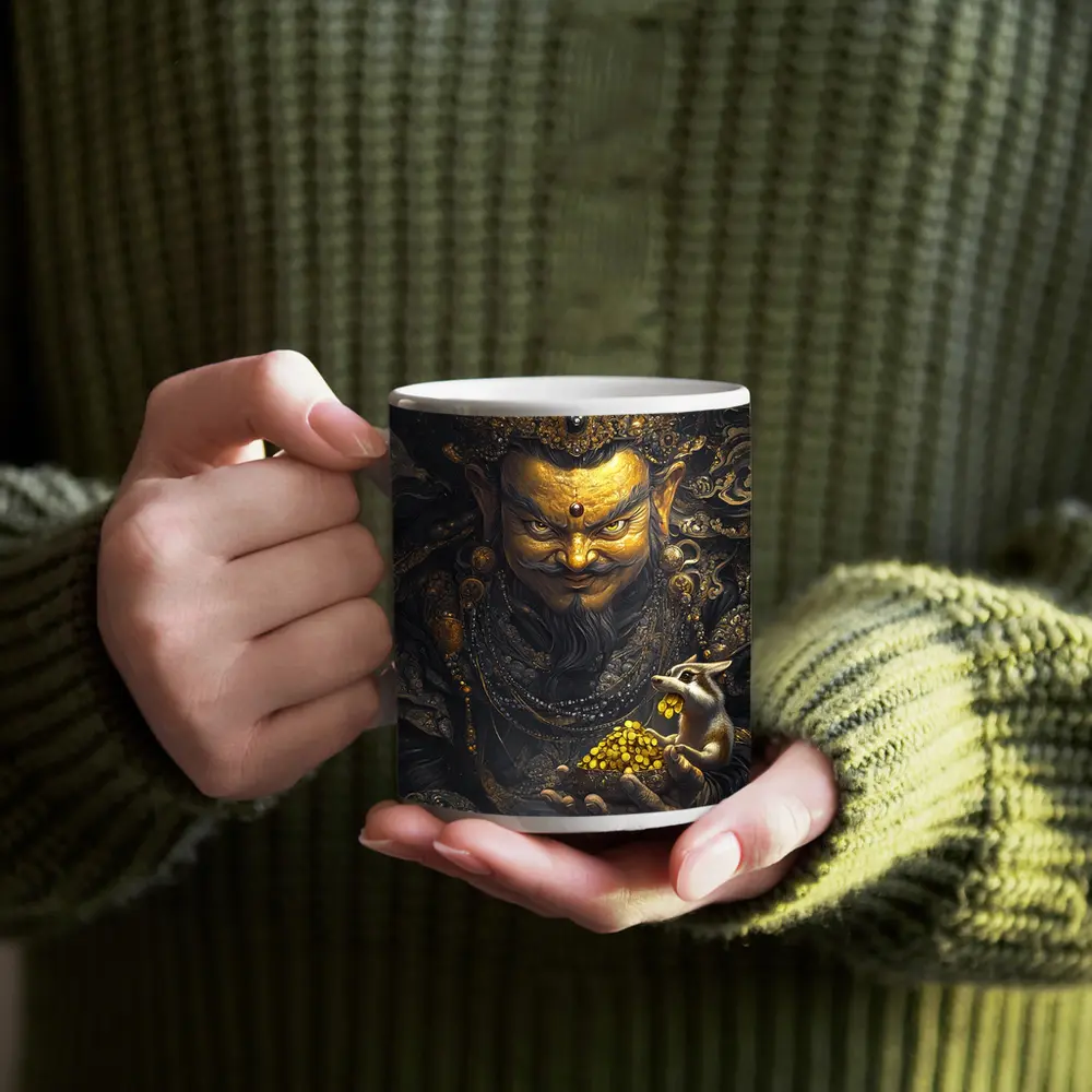 Chinese Wealth God Holding Golden Rat – Mugs