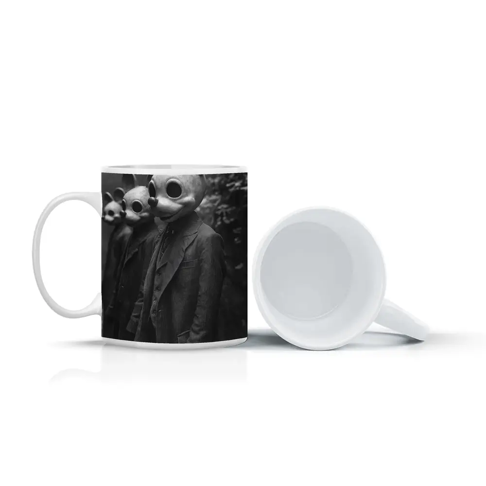 Creepy Mouse Mask Figures Dark Forest – Mugs