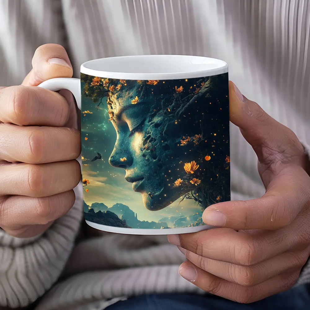 Surreal Woman Face Nature Fantasy Art – Mugs