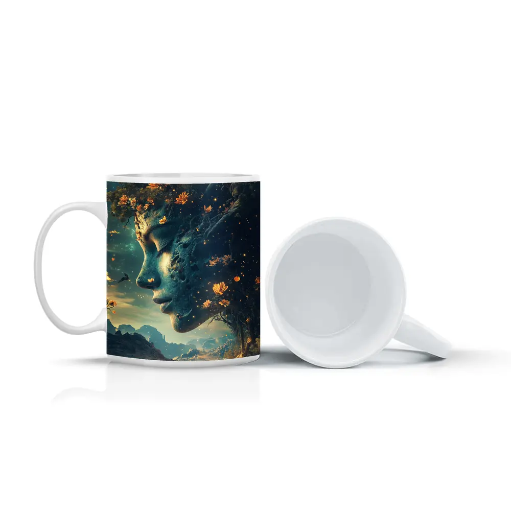 Surreal Woman Face Nature Fantasy Art – Mugs
