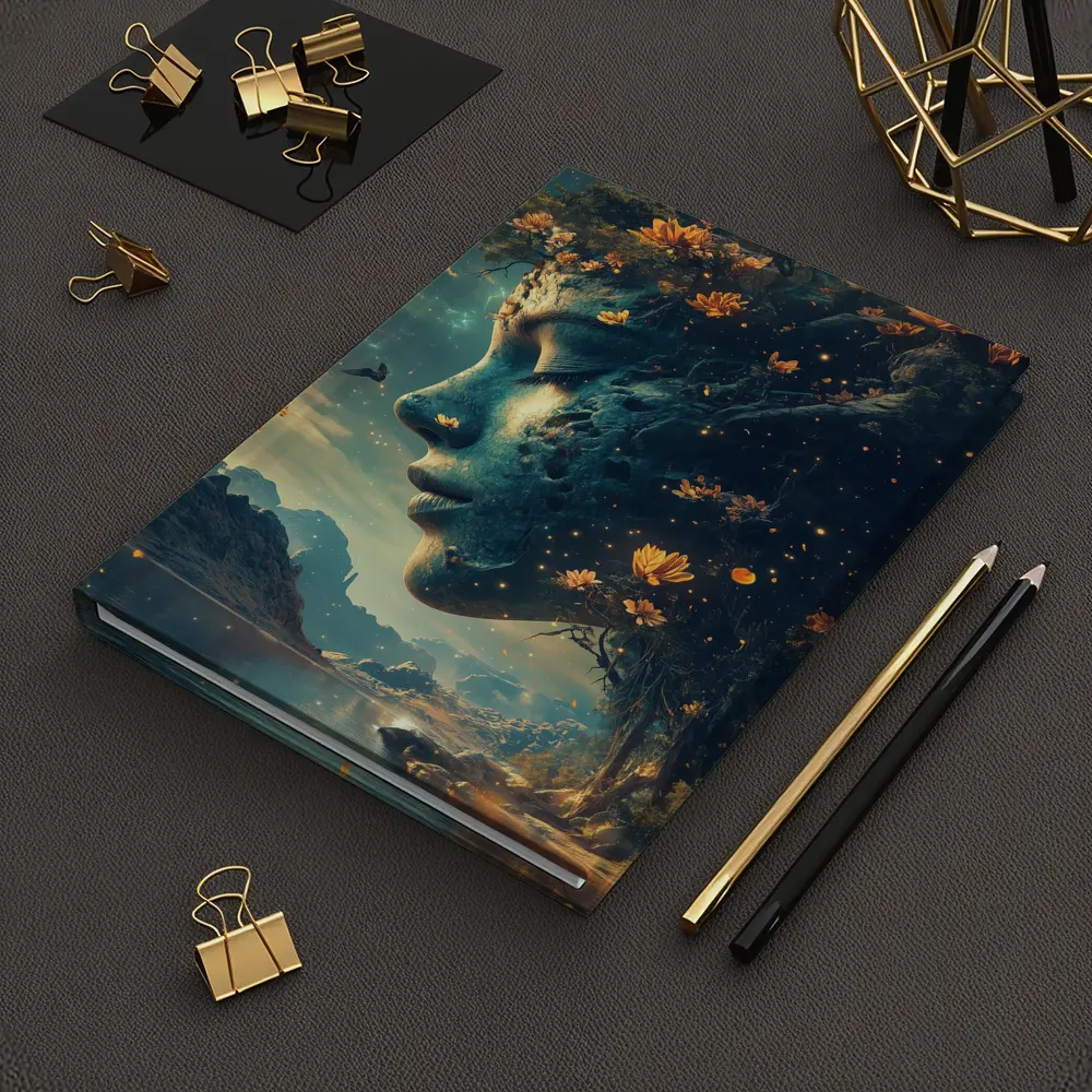 Surreal Woman Face Nature Fantasy Art – Notebooks
