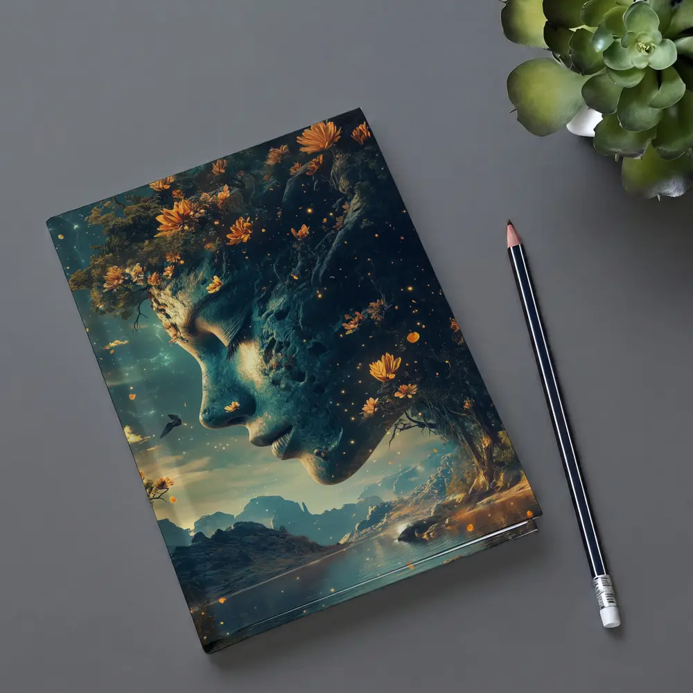 Surreal Woman Face Nature Fantasy Art – Notebooks