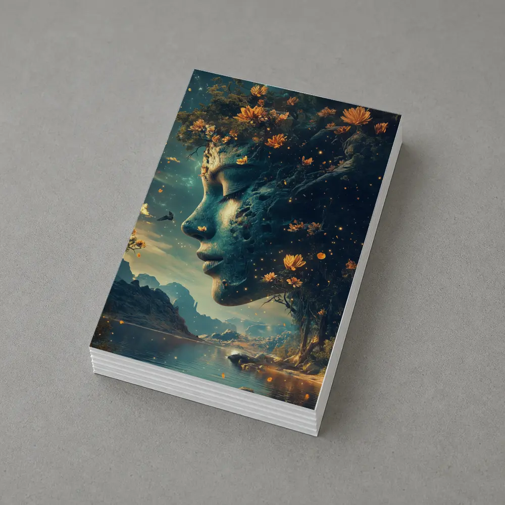 Surreal Woman Face Nature Fantasy Art – Postcards