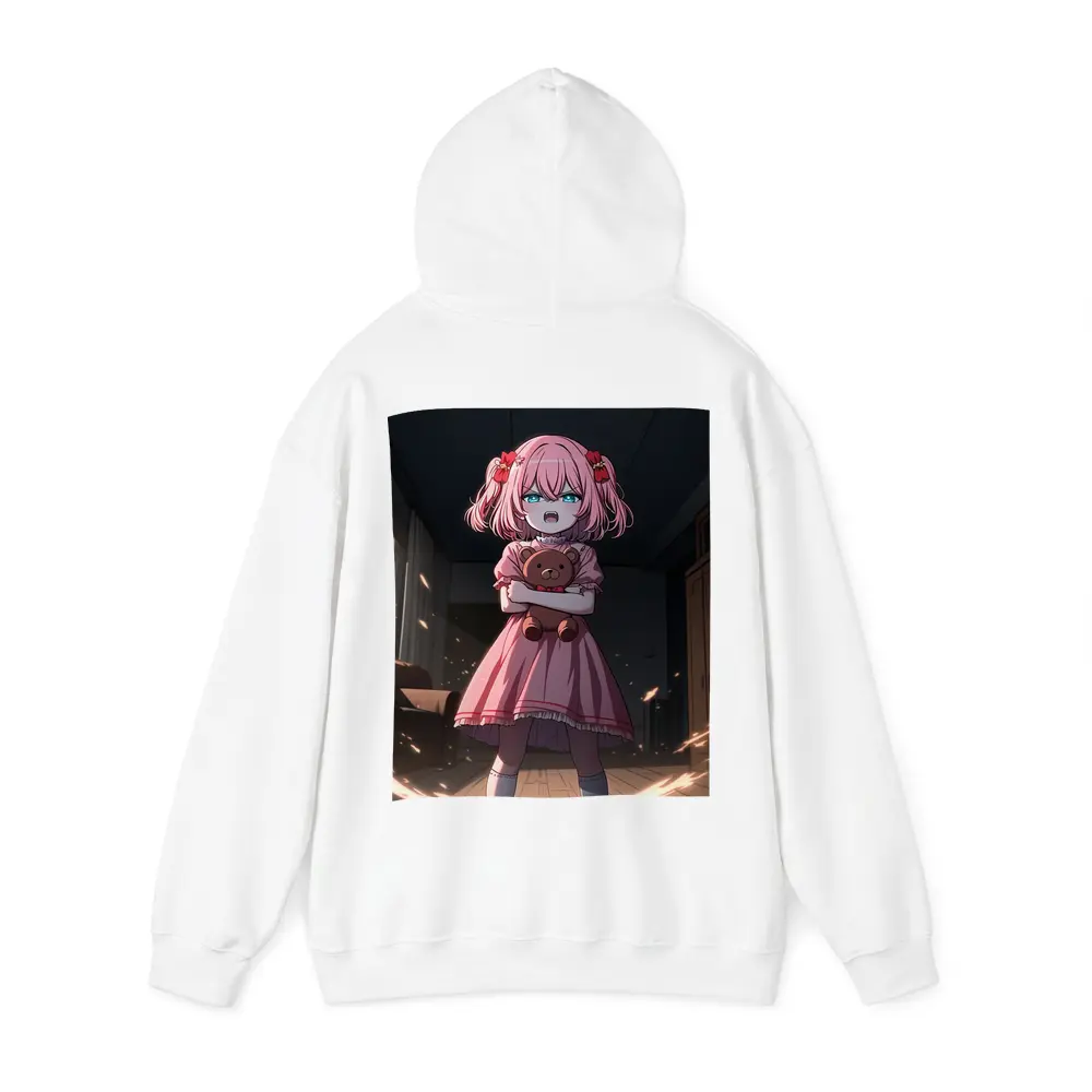 Angry Anime Girl Pink Dress Dark Room – Hoodies