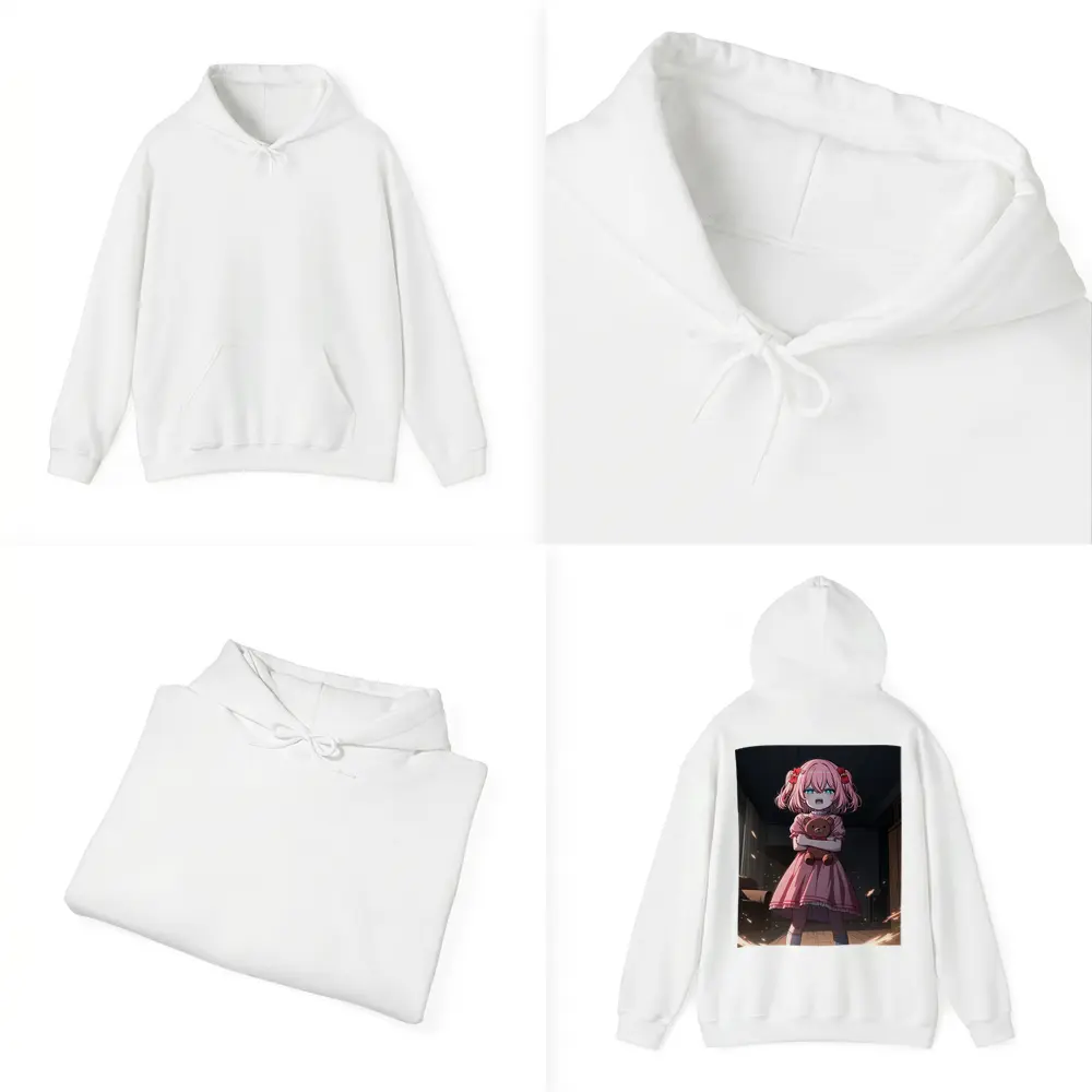 Angry Anime Girl Pink Dress Dark Room – Hoodies