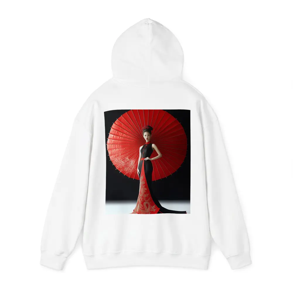 Chinese Woman Red Umbrella Dragon Dress – Hoodies