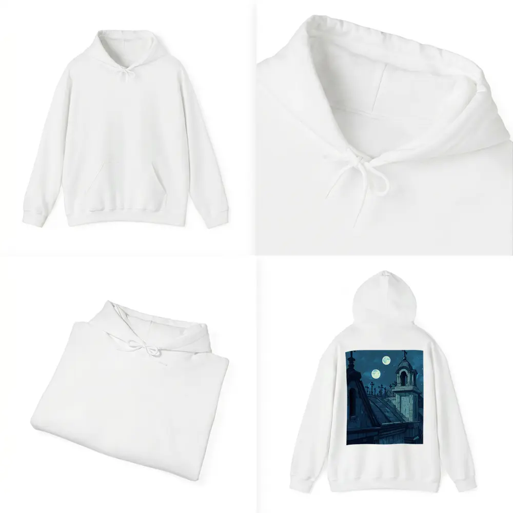 Gothic Cemetery Night Anime Art Blue Moon – Hoodies