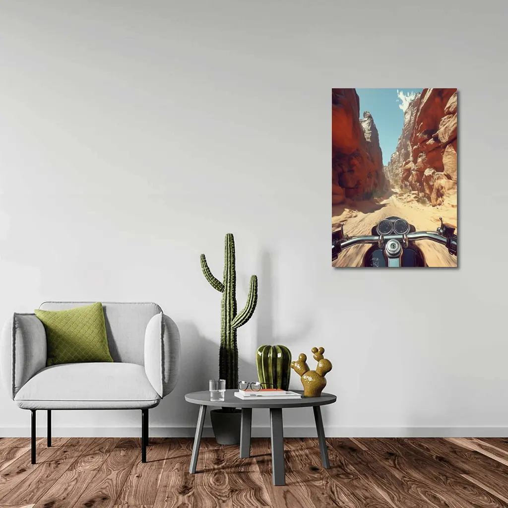 Harley Davidson Cruiser Red Rock Canyon Ride – Wall Art