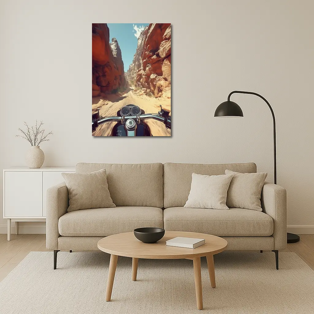 Harley Davidson Cruiser Red Rock Canyon Ride – Wall Art