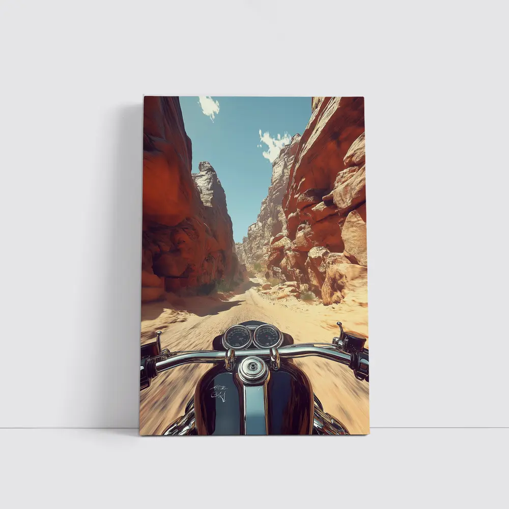 Harley Davidson Cruiser Red Rock Canyon Ride – Wall Art