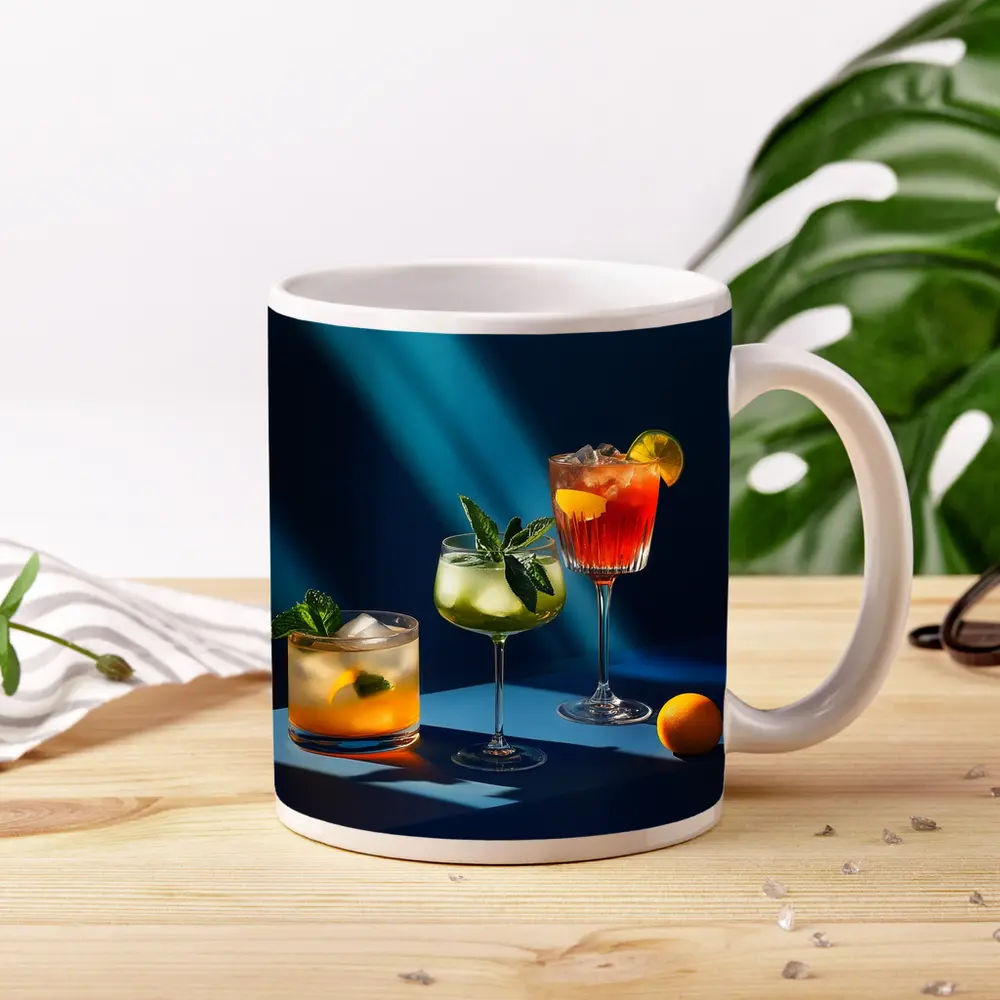 Three Cocktails Blue Studio Light – Mugs