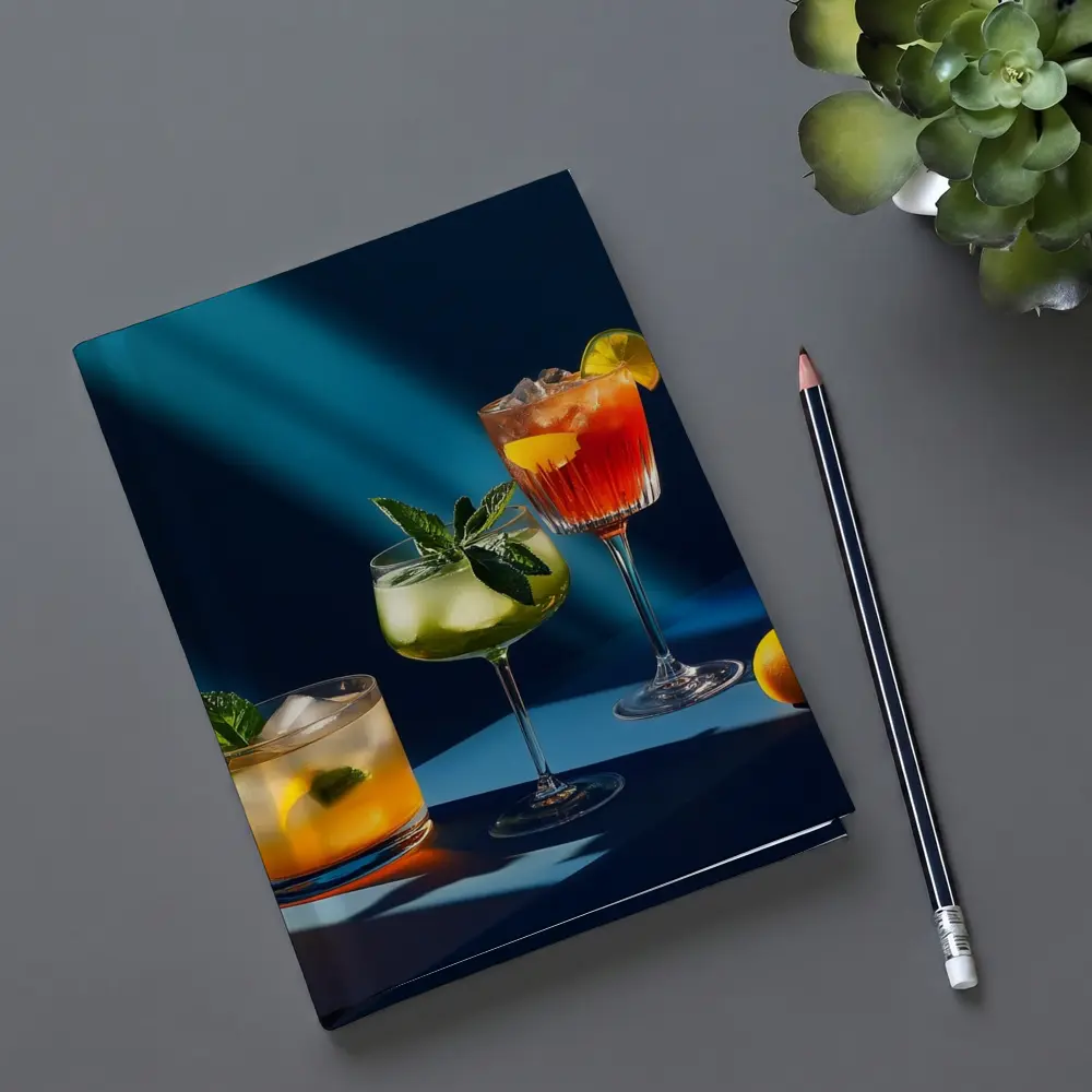Three Cocktails Blue Studio Light – Notebooks