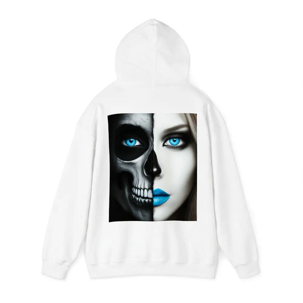 Half Skull Half Woman Blue Eyes – Hoodies