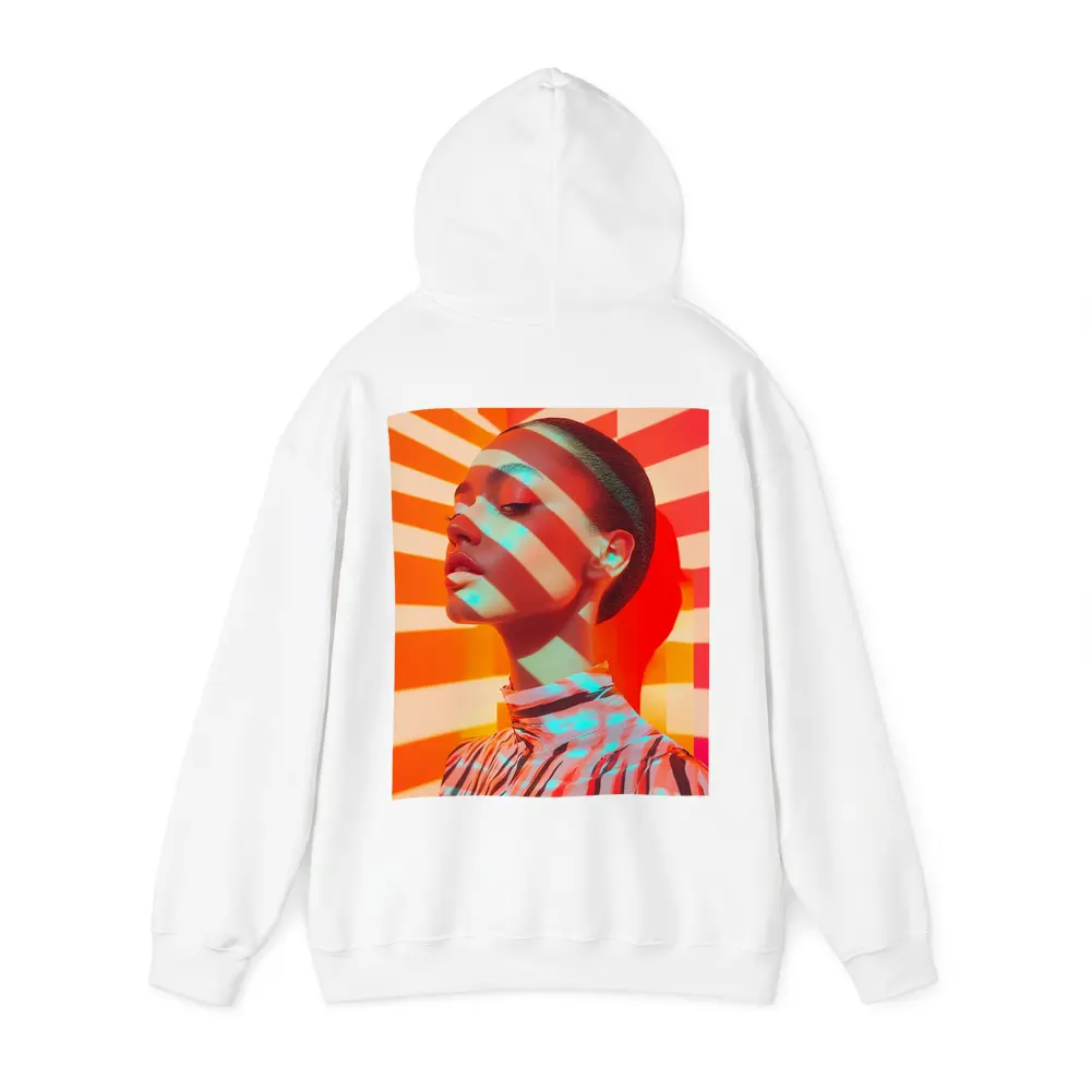 Fashion Woman Bold Striped Pop Art Background – Hoodies