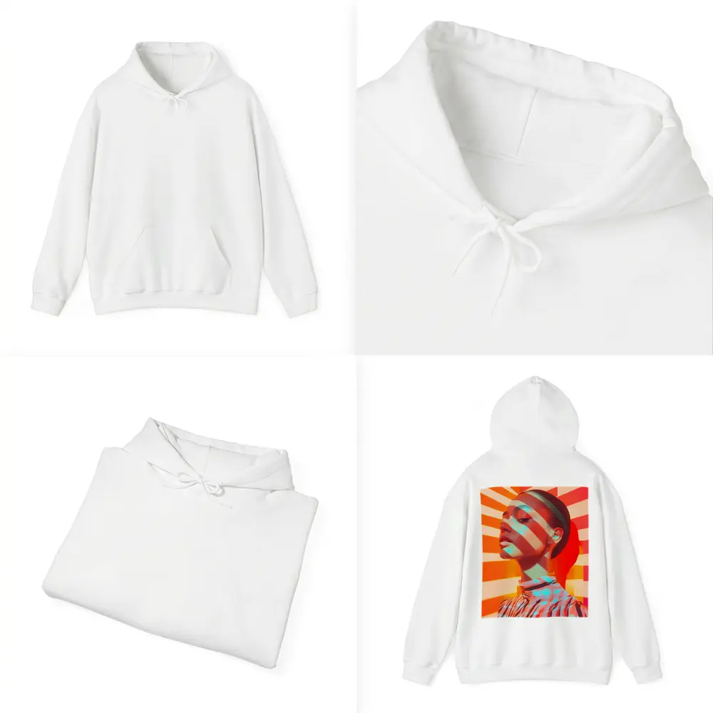 Fashion Woman Bold Striped Pop Art Background – Hoodies