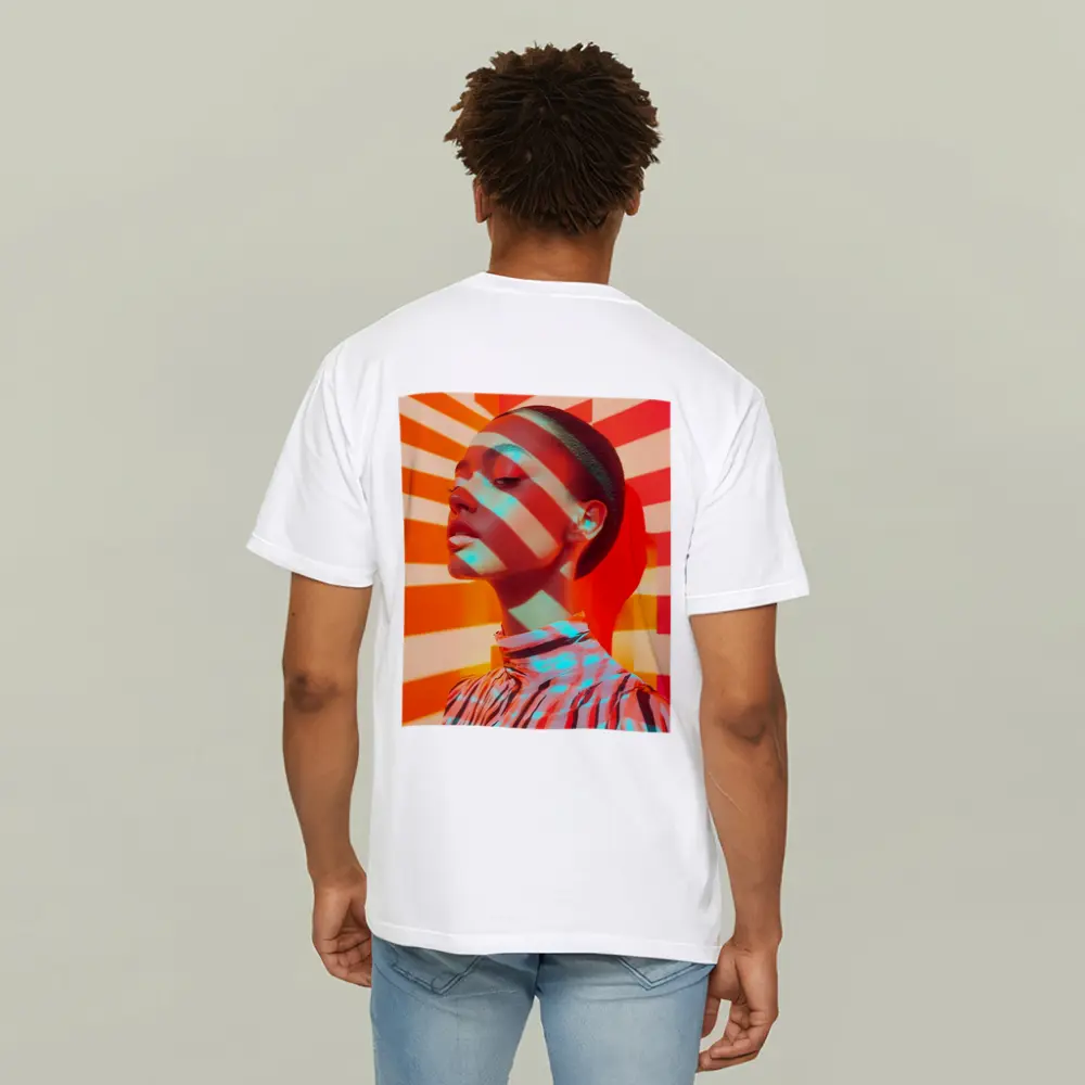 Fashion Woman Bold Striped Pop Art Background – T-Shirts