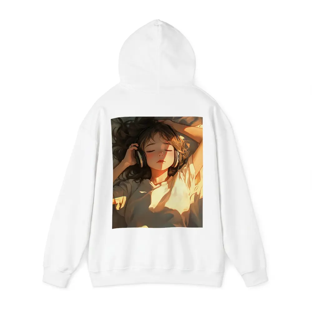 Anime Girl Listening Music Warm Sunlight – Hoodies