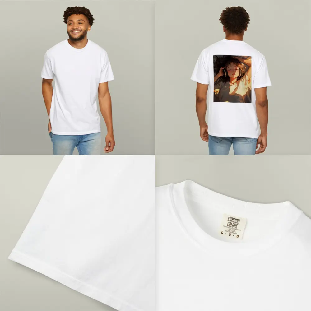 Anime Girl Listening Music Warm Sunlight – T-Shirts
