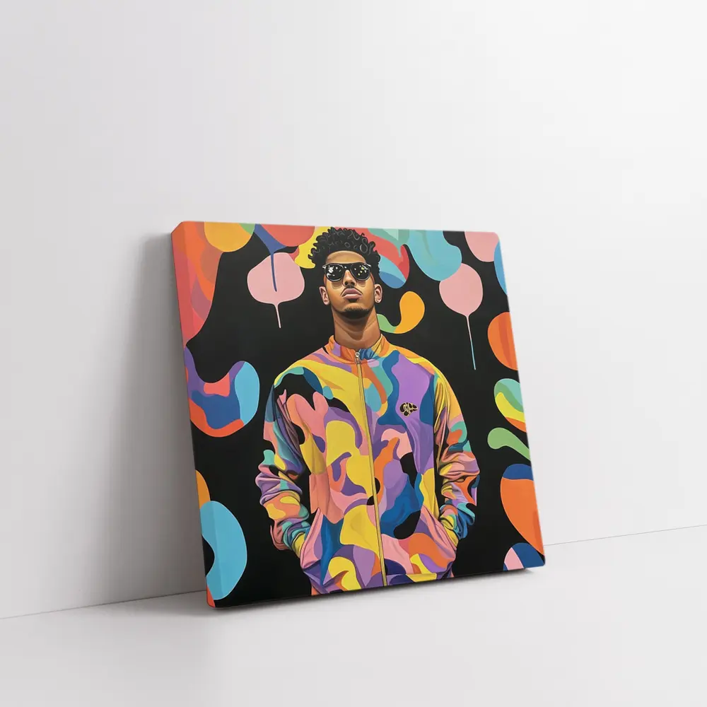 Young Man Pop Art Colorful Abstract Background – Wall Art