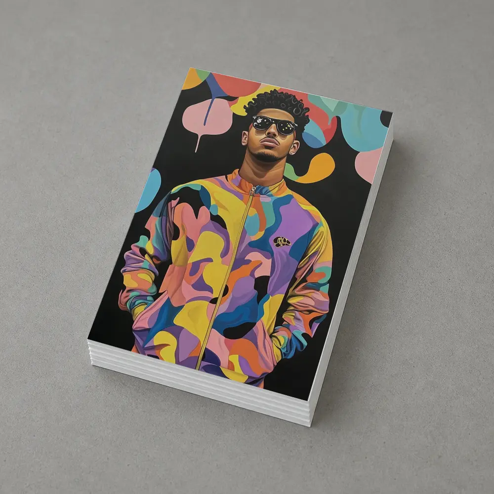 Young Man Pop Art Colorful Abstract Background – Postcards
