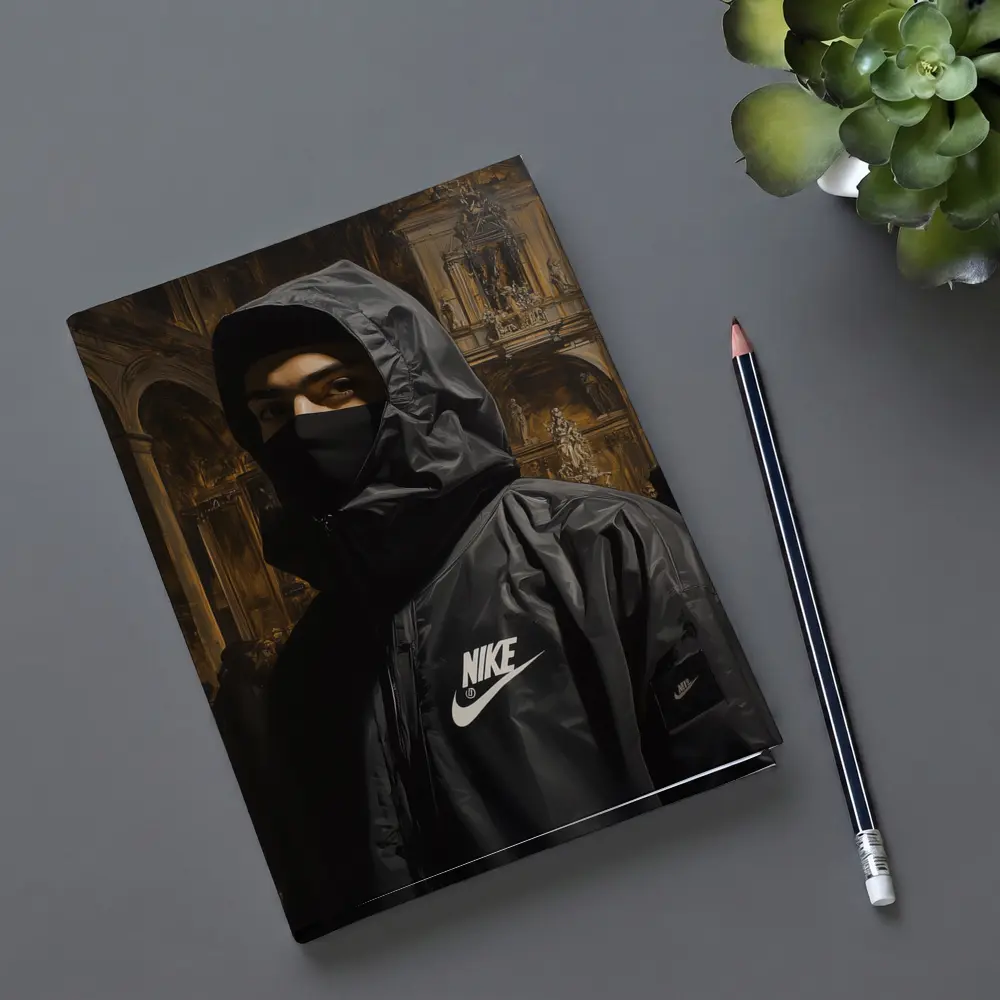 Nike Hooded Figure Baroque Church Painting – Notebooks