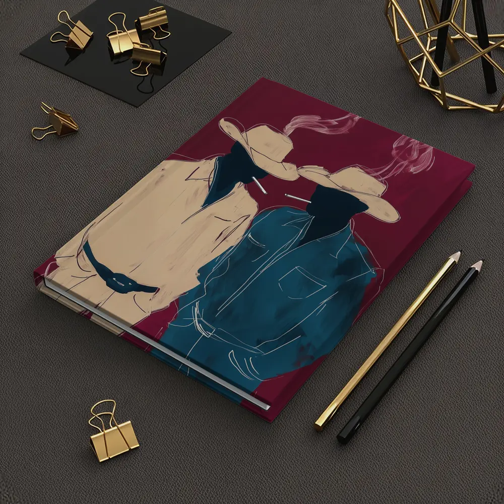 Two Cowboys Smoking Dark Red Background – Notebooks