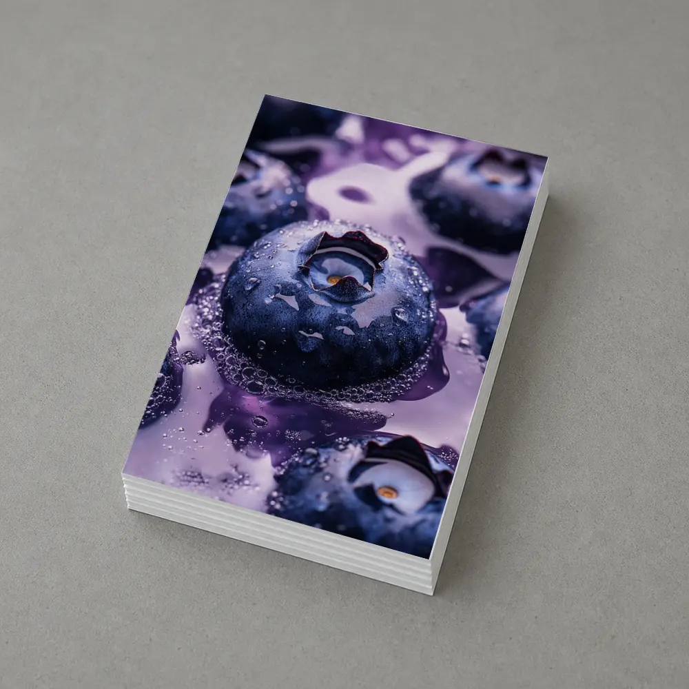 Fresh Blueberries With Purple Juice Splash – Postcards
