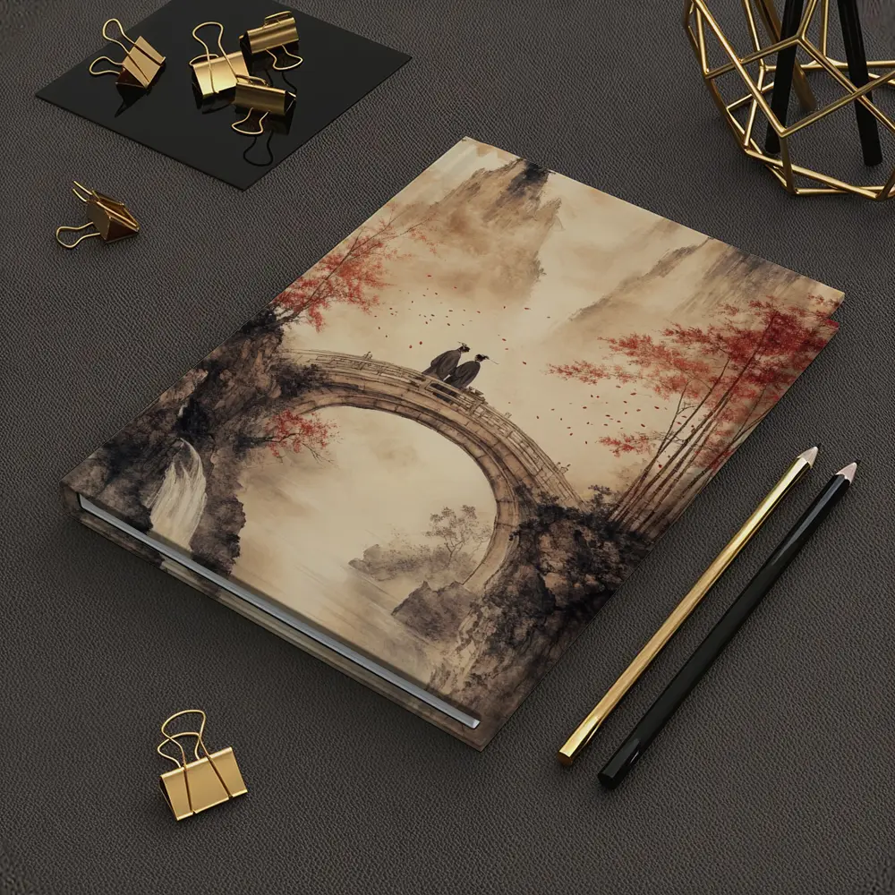 Chinese Ink Painting Two Figures Stone Bridge – Notebooks