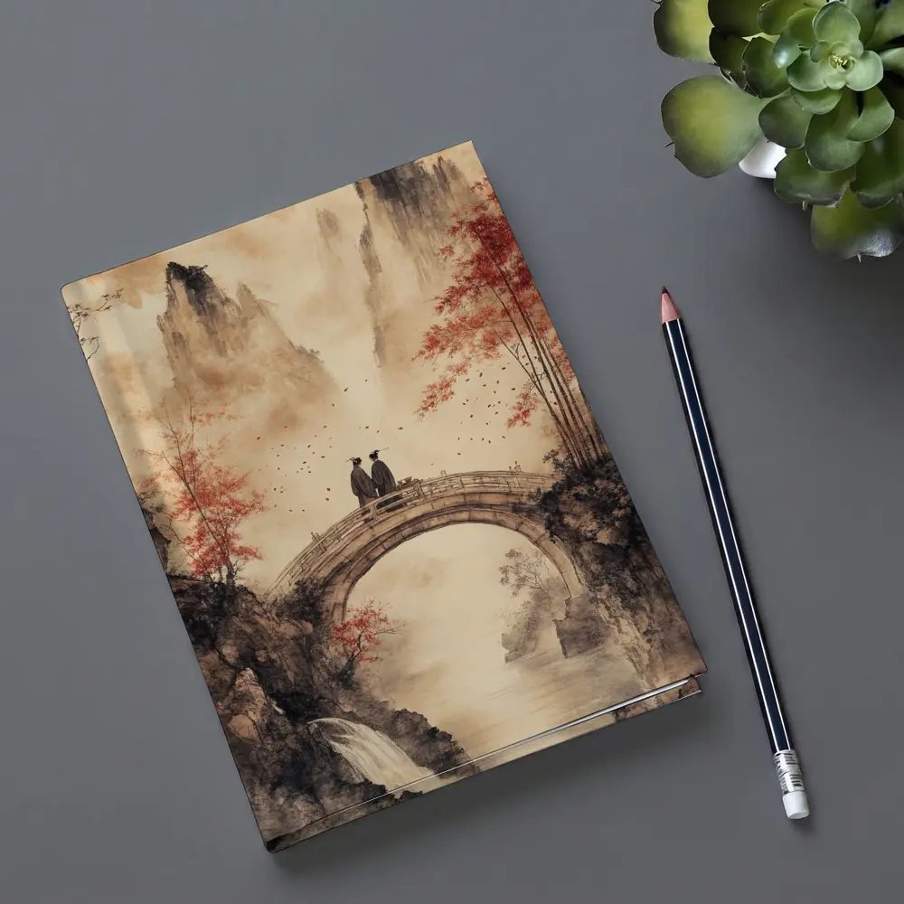 Chinese Ink Painting Two Figures Stone Bridge – Notebooks