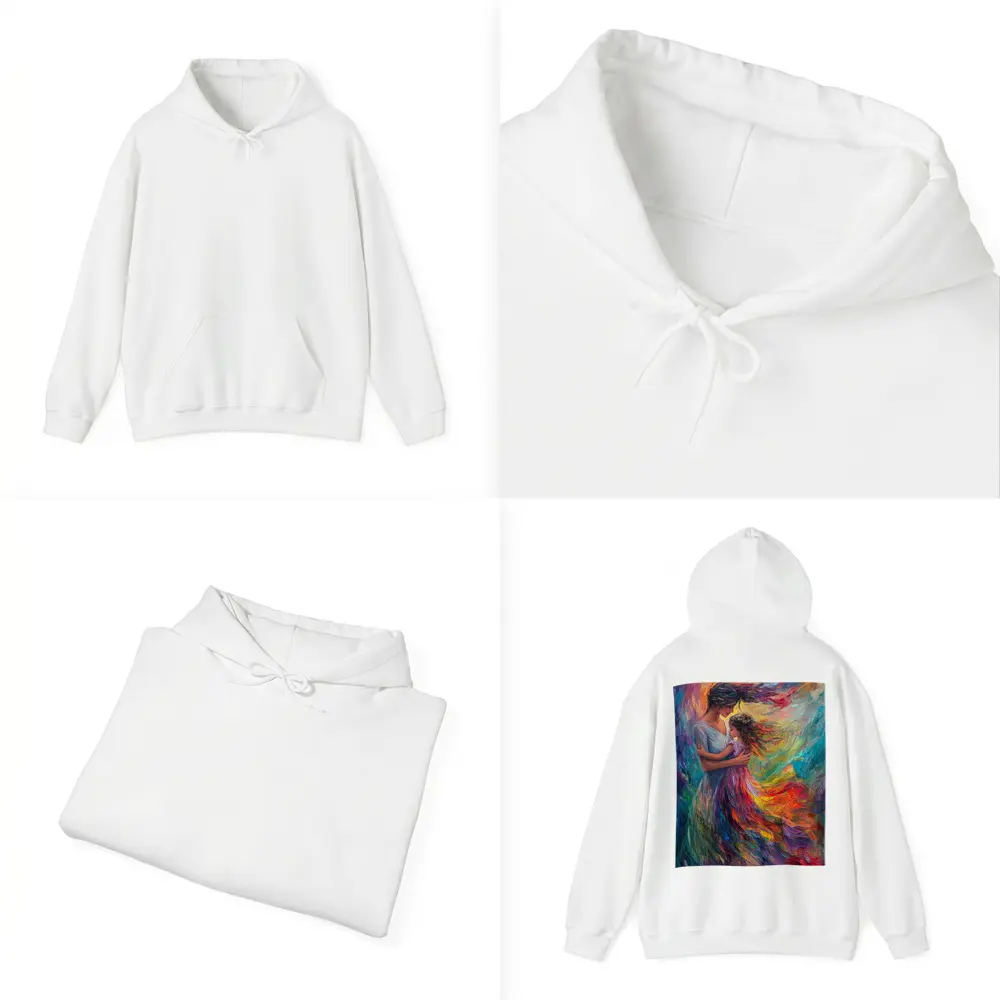 Mother and Daughter Embrace Colorful Oil Painting – Hoodies